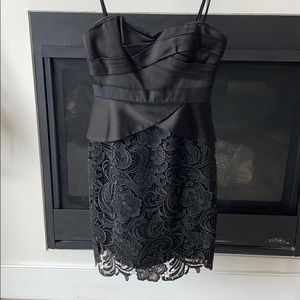 Strapless Black BCBG Maxazria Cocktail Dress